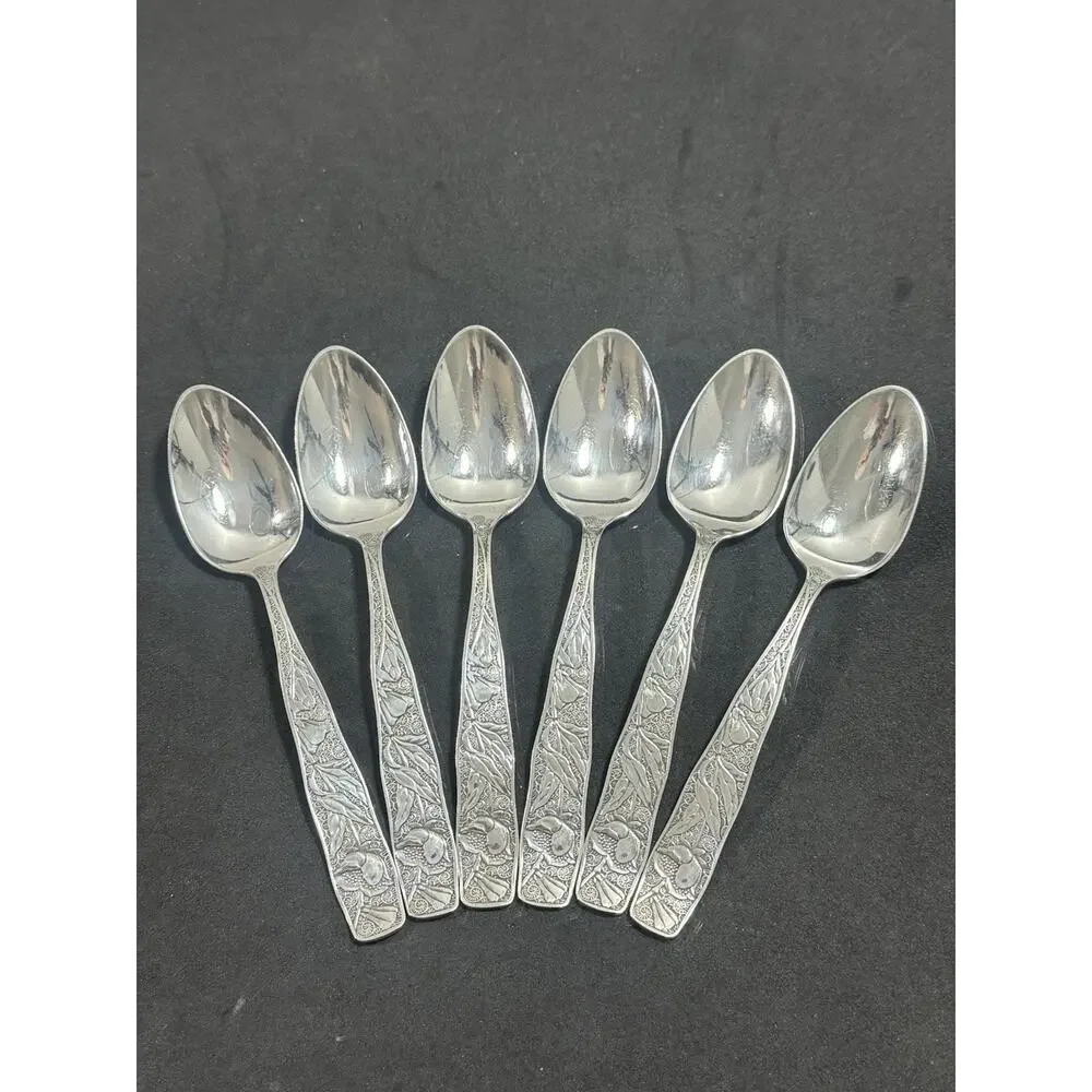 Orchids by Towle Sterling Silver 6 Teaspoons 5.5” 109.4 Grams